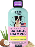Pets Are Kids Too Oatmeal Dog Shampoo Baking Soda Hypoallergenic Anti Itch Moisturizing Soothing Deodorizing Pet Care Safe Puppy Shampoo Sensitive Skin Cat Shampoo - Coconut Based Cleanser 17 fl oz