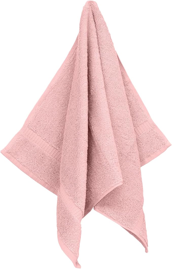 Monogrammed Hand Towel, Personalized Initial Gift, Extra Absorbent 100% Turkish Cotton - Soft Terry Finish - Set of 2 - Black Block Initial D - Embroidered on Pink Towels