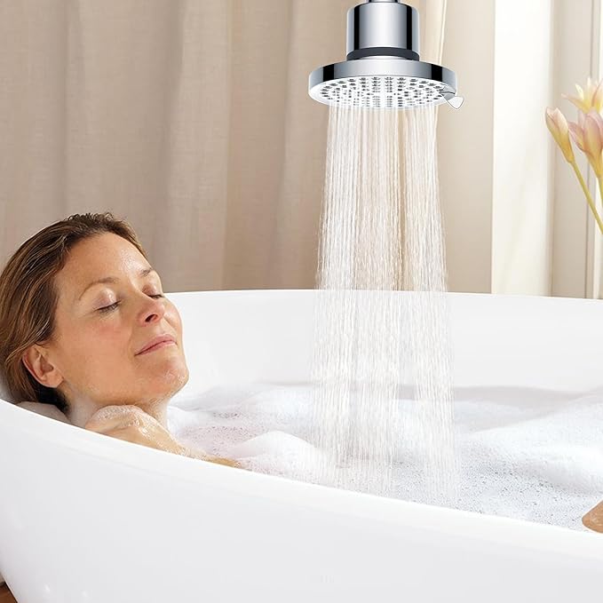 Filtered Shower Head with Filters: Removes Chlorine & Heavy Metals High Pressure Rain Showerhead for Hard Water Hair Skin 6'' Round Luxury Polished Chrome