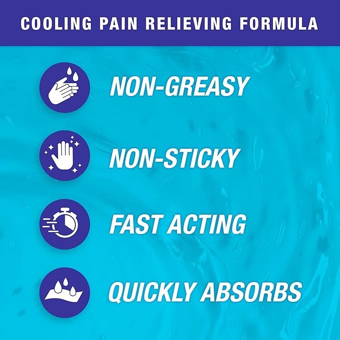 Blue Goo Pain Relieving Gel – Relief for Back, Neck, Muscle and Joint Pain, Fast-Acting Cooling and Soothing Relief with 100% Pure Emu Oil, 4 oz (1 Pack)