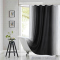 Black Shower Curtain, Modern Black and White Gradient Vertical Stripe Waterproof Polyester Shower Curtains for Bathroom, 72x72 Inches