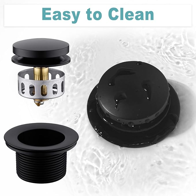 BESTILL Tip-Toe Bathtub Drain Bath Tub Trim Set Conversion Kit, Two Hole Style, Matte Black