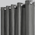 Furlinic No Hook Stall Shower Curtain or Liner,48" Wide Small Narrow Polyester Fabric Bathroom Curtains with 6 Split Plastic Grommets,Waterproof & Machine Washable,Dark Grey,48x72 Inch
