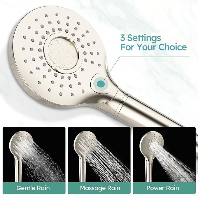 SunCleanse Shower System - 12 Inch Dual Filtered Rainfall Shower Head Combo- High Pressure 3 Spray Mode Showerhead-Included Rough in Valve and Trim Kit, Brushed Nickel