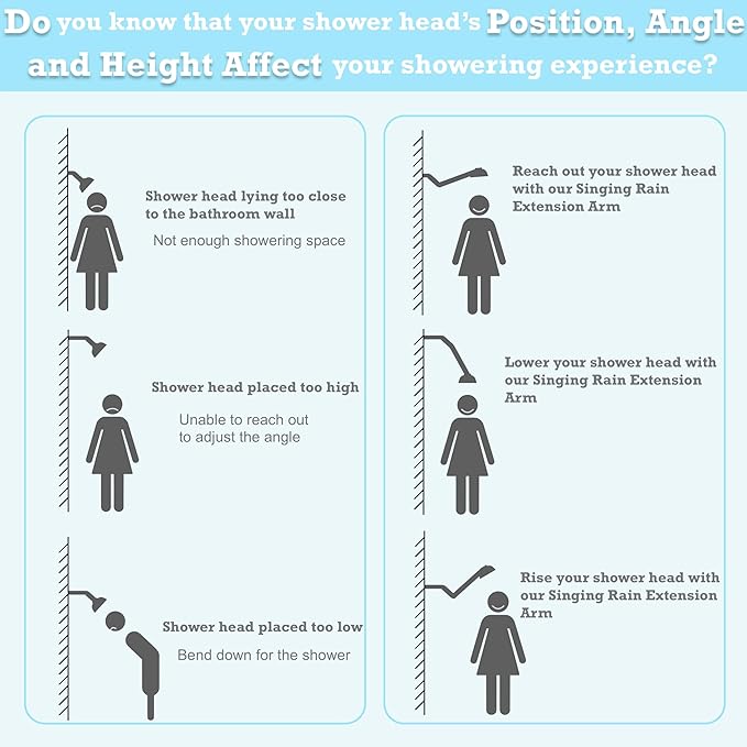 11 Inch Adjustable Shower Head Extension Arm With Locking Set Screw, Singing Rain Brass Egyptian Gold Angle Height Adjustable, Easy To Install, G1/2 Universal Connector Compatible (Egyptian Gold)
