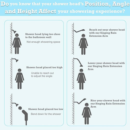 11 Inch Adjustable Shower Head Extension Arm With Locking Set Screw, Singing Rain Brass Angle Height Adjustable, Easy To Install, G1/2 Universal Connector Compatible (Oil Rubber Bronze)