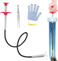 22 '' Flexible Grabber Claw (4 Claws), Drain Snake with Tweezers, Bendable Hose Grabber Reacher Tool, Retractable Drain Clog Remover Tool, Pickup Tool for Bath Tub, Toilet, Kitchen Sink & Sewer