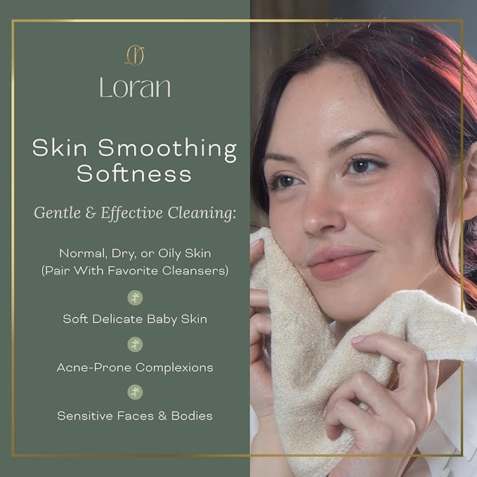 Vanilla Facial Washcloths Set of 6 Soft Cloths 10” x 10” 100% Viscose Derived from Bamboo Spa-Like Feel Silky Face Cloth for Skin Cleansing