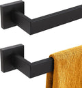 KOKOSIRI 20-Inch Single Towel Bar, Bathroom Kitchen Towel Holder, Wall Mounted SUS304 Stainless Steel Towel Rack 2 Pack, Matte Black, B4003BK-L20-P2