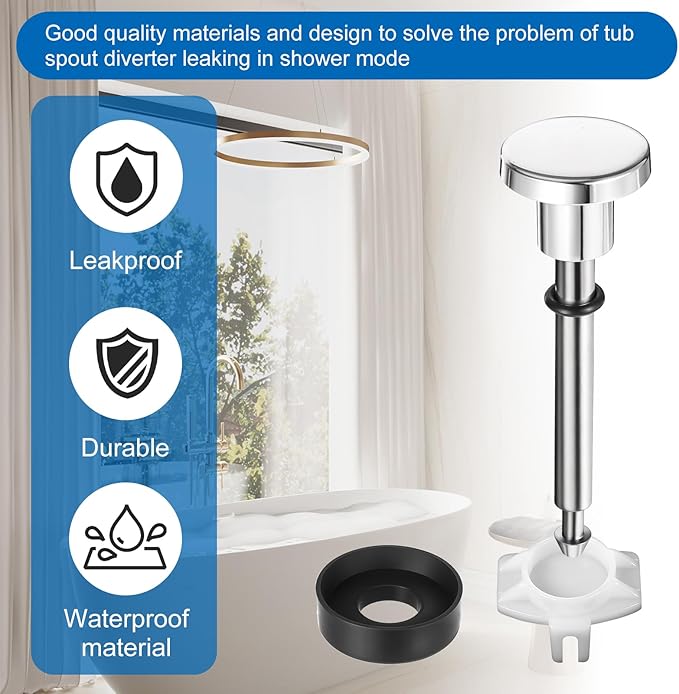2 Set Tub Spout Diverter Repair Kit with Diverter Valve Stems Cup Seals Gates, Bathroom Shower Diverters, Tub Spout with Diverters Bathtub Leaky Faucet Repair Replacement Parts