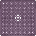 ENKOSI Square Non-Slip Shower Mat – 21" x 21" Anti-Slip Shower Stall Mat with Suction Cups & Drain Holes – Purple Bathroom Shower Mat (21x21 Purple)