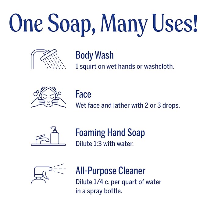 Dr. Bronner's Pure-Castile Liquid Magic Soap Bottle & Refill Carton - Made with Regenerative Organic Certified Oils, 86% Less Plastic per Quart - For Face, Body Wash, Hand Soap Refill- Lavender, 32oz