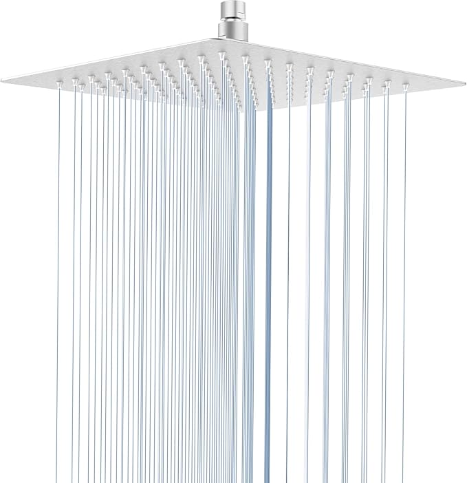 Rain Shower head, High Pressure Shower Head Made of 304 Stainless Steel, Relaxed Shower Experience Even at Low Water Flow and Pressure (10" Brushed Nickel)