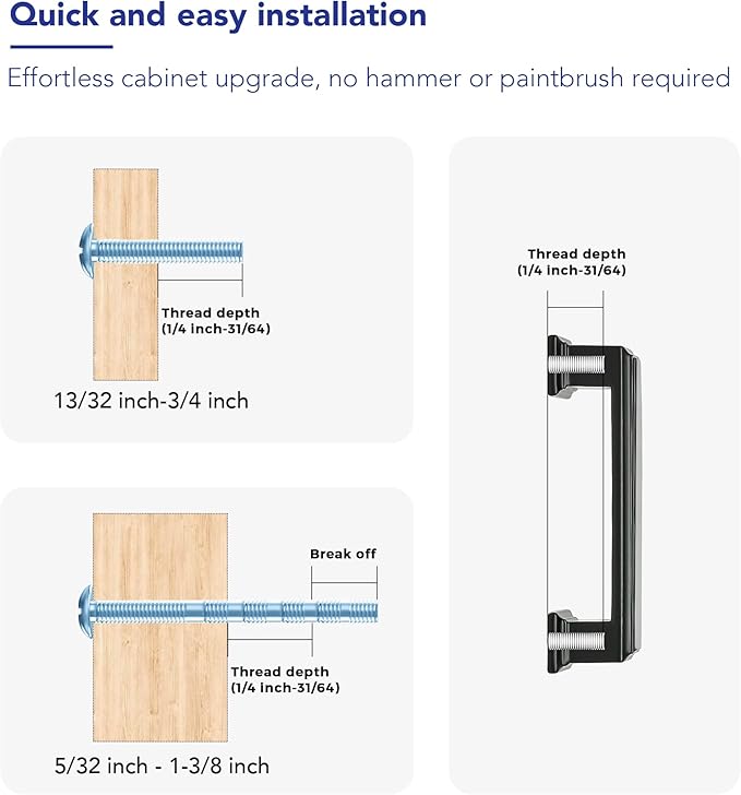 Ravinte Hardware 10 Pack Matte Black Cabinet Pulls, 3 Inch (76mm) Hole Center Zinc Alloy Drawer Handles for Kitchen Cabinets, Cupboards, Dressers, Square Solid Metal Hardware