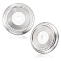 Enhon 2 Pack Metal Tub Spout Cover Ring, Bathroom Faucet Remodeling Wall Plate with Foam Gasket, 1-1/2 Inch ID and 3-5/8 Inch OD (Brushed Nickel)