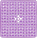ENKOSI Square Anti Slip Shower Mat - 21x21 Clear Purple, Ideal for Elderly - No Slip, Nonslip