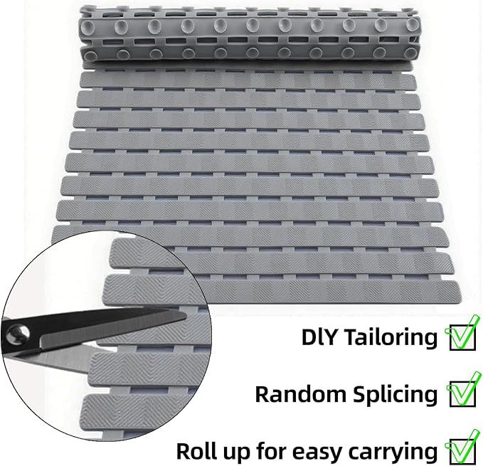 Modern Simplicity Family Expenses Bathroom Bathtub Floor Non-Slip mat with Drainage Hole with Sucker Shower Bathroom Foot pad (Green)