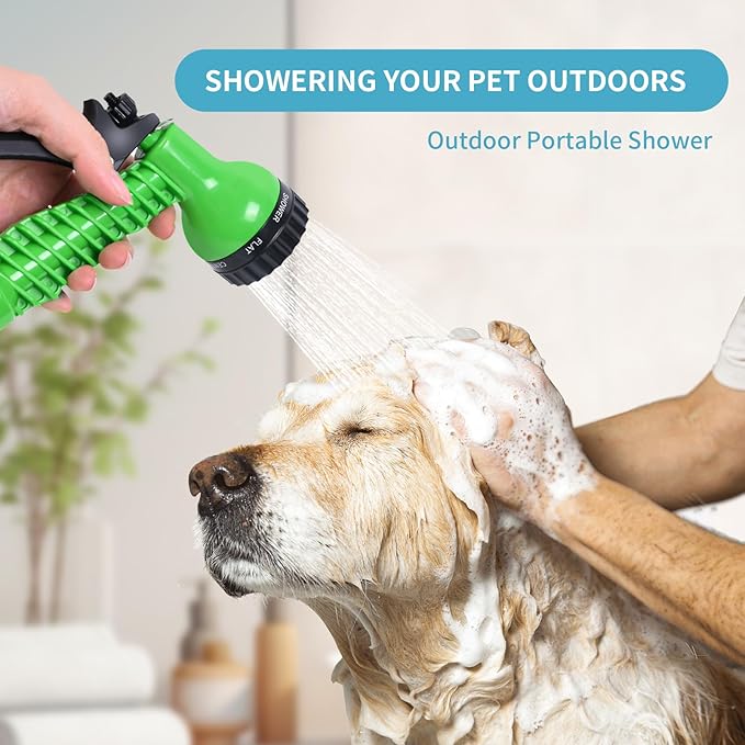 Portable Shower Orange 5L with 7 Spray Modes, Hand Press with Removable Hose and Shower Head
