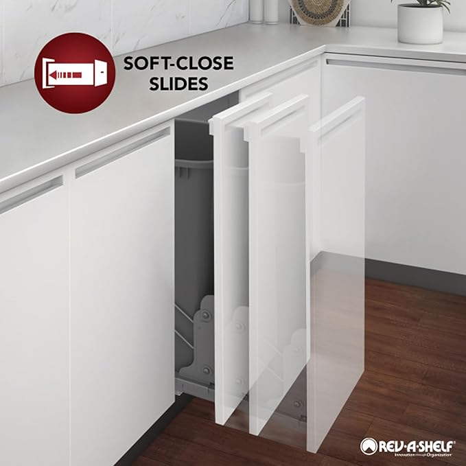 Rev-A-Shelf 8" Pull Out Shelf Organizer for Kitchen and Bathroom Cabinets, Wooden Slide Out Spice or Medicine Rack w/Soft-Close, 448-BBSCWC-8C
