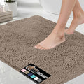 GORILLA GRIP Bath Rug Mat 54x24, Thick Absorbent Chenille, Quick Dry Microfiber Mats, Rubber Backing Washable Shower Floor Rugs, Bathmat Runner, US Designed Bathroom Home Decor Accessories Gray Beige