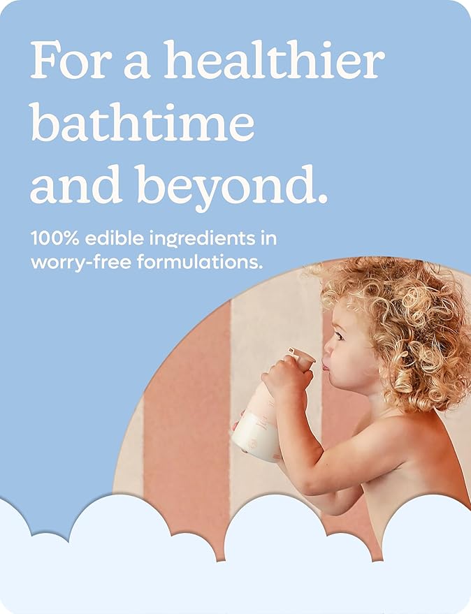 Babyology All Natural Baby Wash and Shampoo - 100% Edible Ingredients - with Organic Lavender Essential Oil (Fragrance Free) - Good for Sensitive Skin - Non Toxic - Tear Free