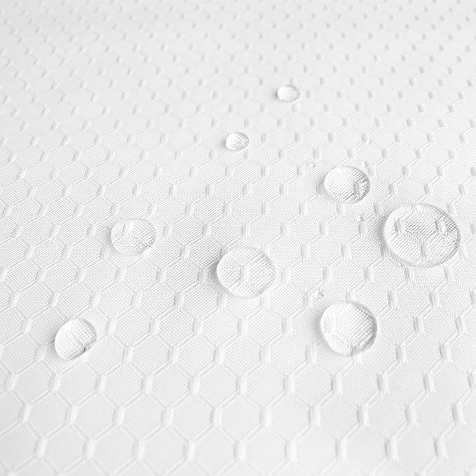 AooHome White Waffle Weave Shower Curtain, 75 Inch Long Heavy Duty Fabric Bath Curtain with Hooks, Weighted Hem, Water Repellent, 72x75 Inch