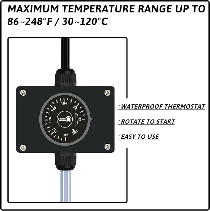 3000W 240V Immersion Water Heater Bathtub & Pool Portable Electric Submersible Water Heater with Temp Control for spa tub, Baptistry, Bathtubs, inflatable pool, above ground pool & Hot Tub