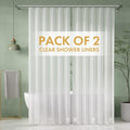 AmazerBath Shower Curtain Liner 2 Pack, 72 x 96 Inches Extra Long PEVA Plastic Shower Liner with Heavy Duty Stones and 12 Rustproof Metal Grommet, Lightweight Waterproof Shower Curtain - Frosted