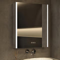 Medicine Cabinet with LED Lights and Mirror, 24 x 30 Inch Surface or Recessed Mounted Bathroom Cabinets with Door, Defogger, Memory Function, 3-Color Mode, Outlet&USB, Dimmer, Storage Shelf