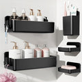 Nieifi Shower Shelves 5 Pack, Adhesive Shower Wall Shelf Organizer for Bathroom Organization, Black