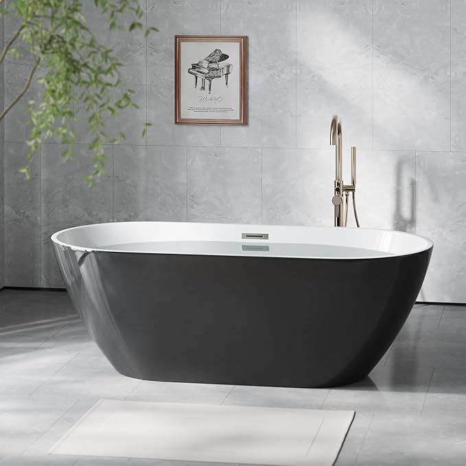Freestanding Bathtub 67 Inch Acrylic Soaking Tub – Extra Large Free Standing Bath Tub with Integrated Overflow & Extendable Drain, Freestanding Bathtub Soaking Extra Large for Elegant Bathroom Design