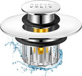 Bathtub Drain Stopper, Pop-Up Tub Stopper with Drain Hair Catcher, Bathtub Plug and Cover with Strainer for 1.5 to 1.8in Tub Drain Hole, Easy to Use