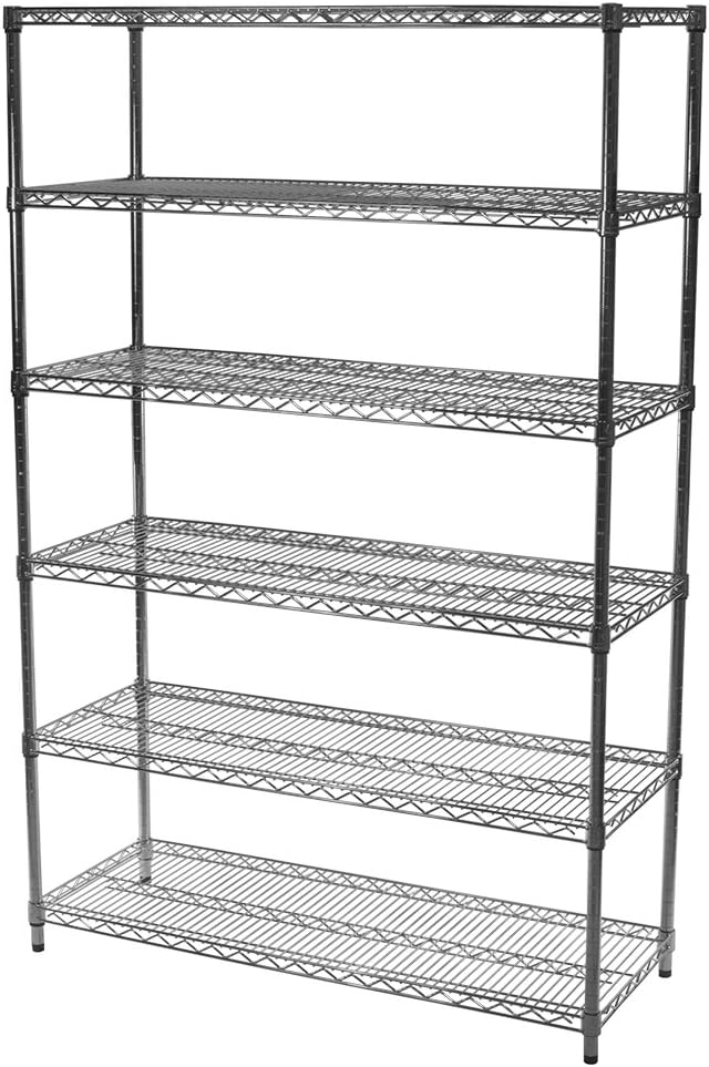 Shelving Inc. 24" d x 30" w x 84" h Chrome Wire Shelving with 6 Tier Shelves, Weight Capacity 800lbs Per Shelf