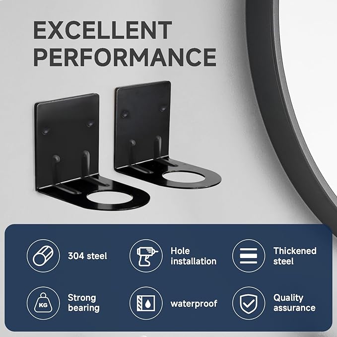 LEFTSTARER 4Pcs Soap Dispenser Wall Mount Bottle Holder, Shampoo Holder for Shower Wall, Shampoo Dispenser Holder for Bathroom Kitchen Toilet(4pcs Black)
