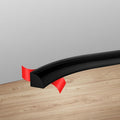 Flexible Quarter Round Molding Trim, Self Adhesive Wall Trim Mini Peel and Stick Rubber Trim Molding for Floor, Bathroom, Kitchen, Countertop, 59" L x 0.5" W x 0.5" H (Black, 59Inch)