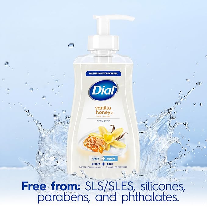 Dial Liquid Hand Soap, Vanilla Honey, 7.5 fl oz, Pack of 12