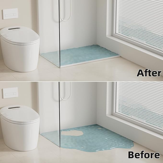 39 Inch Water Guard for Kitchen Sink, Silicone Rubber Kitchen Splash Guard, Corner Dam Water Retaining Strip for Countertop, Shower, Bathroom, Self Adhesive Caulk Seal Strip Edge Trim (Transparent)