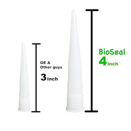 Clear BioSeal 100% Silicone Sealant Caulk Kitchen and Bath Grade, Waterproof and No Odor No Color Change 10.1 Ounce Cartridge, 25 Clear Tubes Box