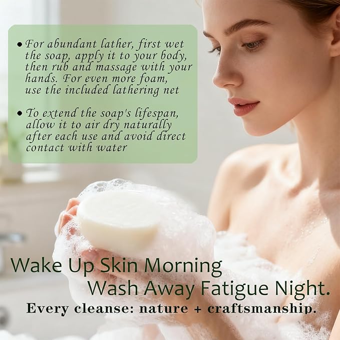 Cleansing Soap Bar for Face & Body & Bath 3Pack 3.3Oz, with Premium Amino Acid Essential Oils, Plant Based Cold Process Cleansing Bar Soap Wash for Women and Men All Skin