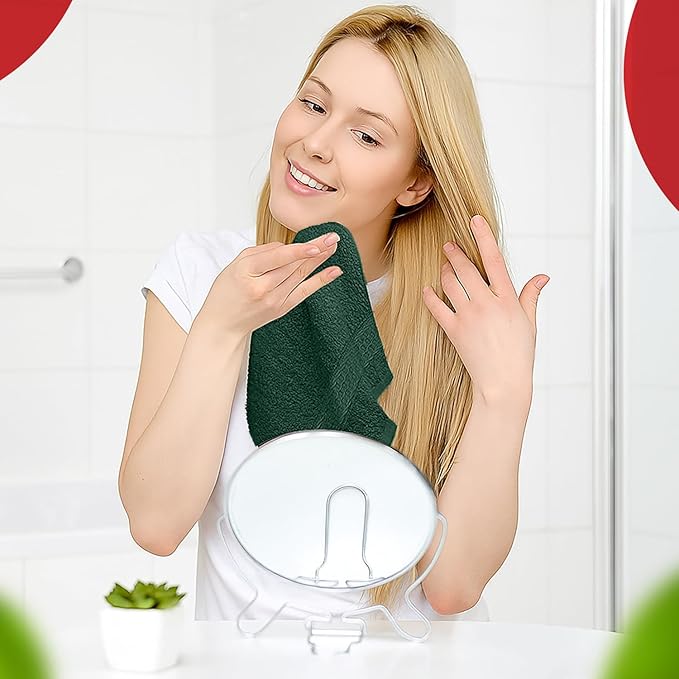 RIVERSIDE 12 Pack Premium 100% Cotton Face Washcloths, 550 GSM, 12 x 12 Inches, Soft, Absorbent Towels for Body & Shower, Bathroom Wash Clothes, Durable Face Towels Set for Spa, Gym, Hunter Green