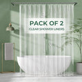 AmazerBath Shower Curtain Liner 2 Pack, 72 x 84 Inches PEVA Plastic Shower Liner with 3 Weighted Stones and 12 Rustproof Metal Grommet, Lightweight Waterproof Shower Curtain - Clear