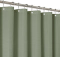 2-in-1 Waterproof Fabric Shower Curtain - No Separate Liner Needed, Hotel-Style Waffle Weave, Effortless Cleaning & Washable Bathroom Shower Curtain Set,72Wx78H,SageGreen