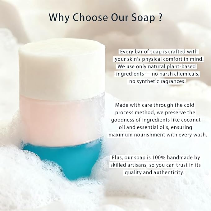 Moisturizing Soap Bar for Face & Body & Bath 3Pack 3.3Oz, with Premium Amino Acid Essential Oils, Plant Based Cold Process Cleansing Bar Soap Wash for Women and Men All Skin