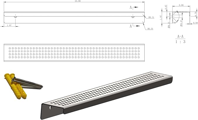 SereneDrains Stainless Steel Gold Brass Shower Shelf for Inside Shower Drill in Wall Mount Small Bathroom Shelf Decor Organizer Rack Caddy Floating (Matte Gold, 24 Inch)