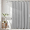 AooHome 96 inch Extra Long Shower Curtain Liner, Polyester Bathroom Curtain for Hotel with Hooks, Waterproof, Weighted Hem, Light Gray, 72 Width x 96 Height inch