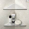 Corner Shower Shelf, 10" Polished 304 Stainless Steel Recessed Shelves for Bathroom, Grout in Shelf Racks for Tiled Wall, 2 Pack
