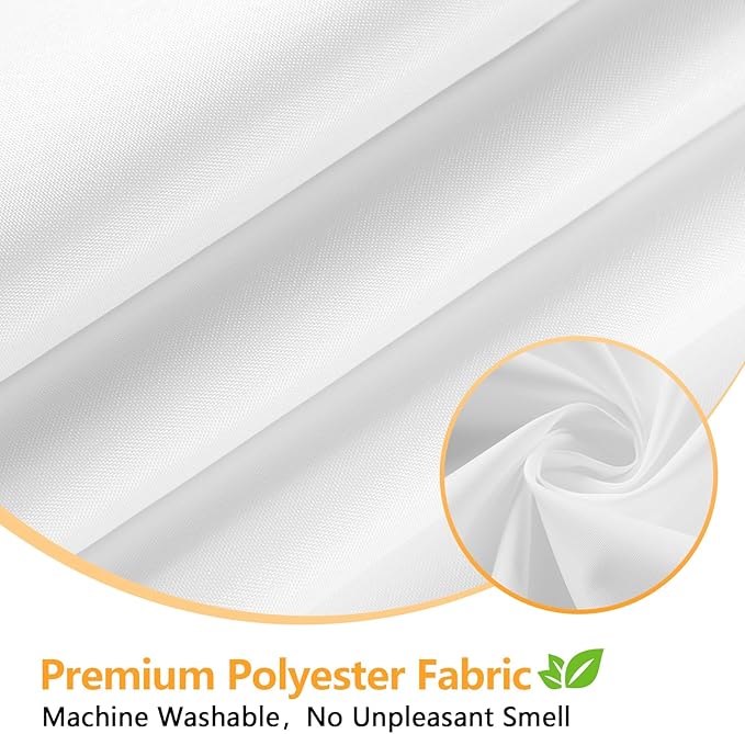 60 x 72 inch Waterproof Fabric Shower Curtain Liner with 3 Large Magnets, 60'' Width Washable Cloth Shower Liner, Bathroom Lighweight Shower Stall Curtain White