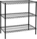 Omega 12" Deep x 30" Wide x 80" High 3 Tier Black Starter Shelving Unit