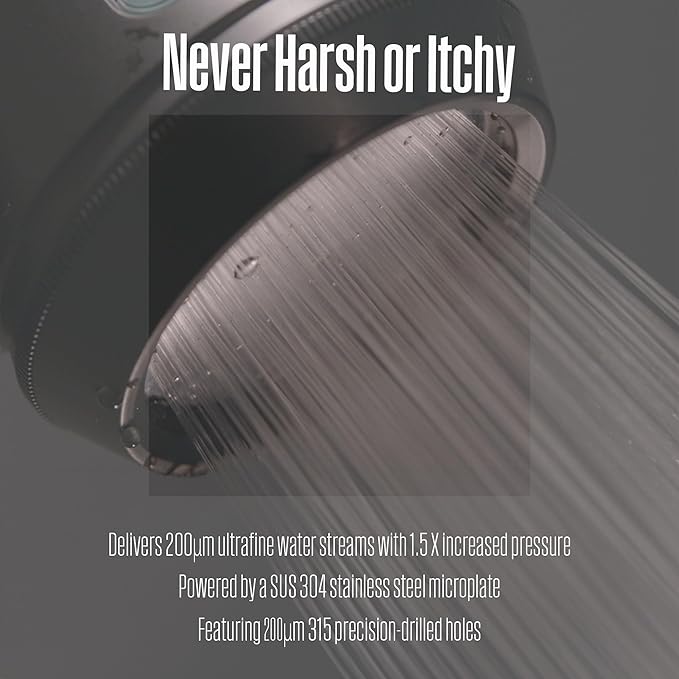 POSEION BT100 DG Filtered Shower Head – Handheld, High Pressure, Magnetized Sediment Filter, Ultrafine Water Stream, Spa-Like Comfort, Durable Build, Made in Korea