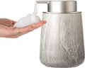 Enra Ceramic Foaming Soap Dispenser,12 oz GrayHand Foam Soap Dispenser for Bathroom Kitchen with Easy-to-Press Pump(Gray Foam Type)